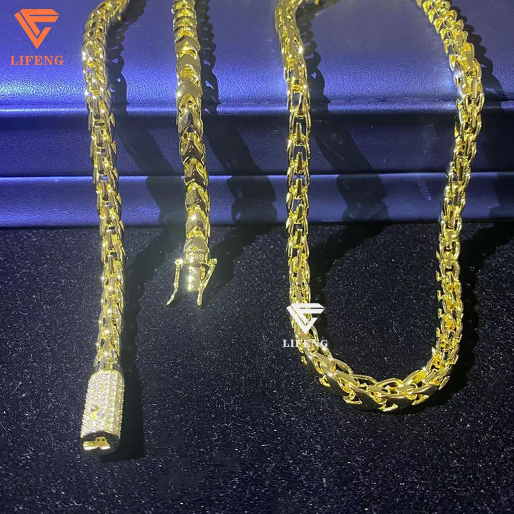 Lifeng Jewelry Wholesale Hip Hop Mens Chain 14k 18k золота, покрытая 925 стерлинговым серебро 6 мм ожерелье франко -цепи