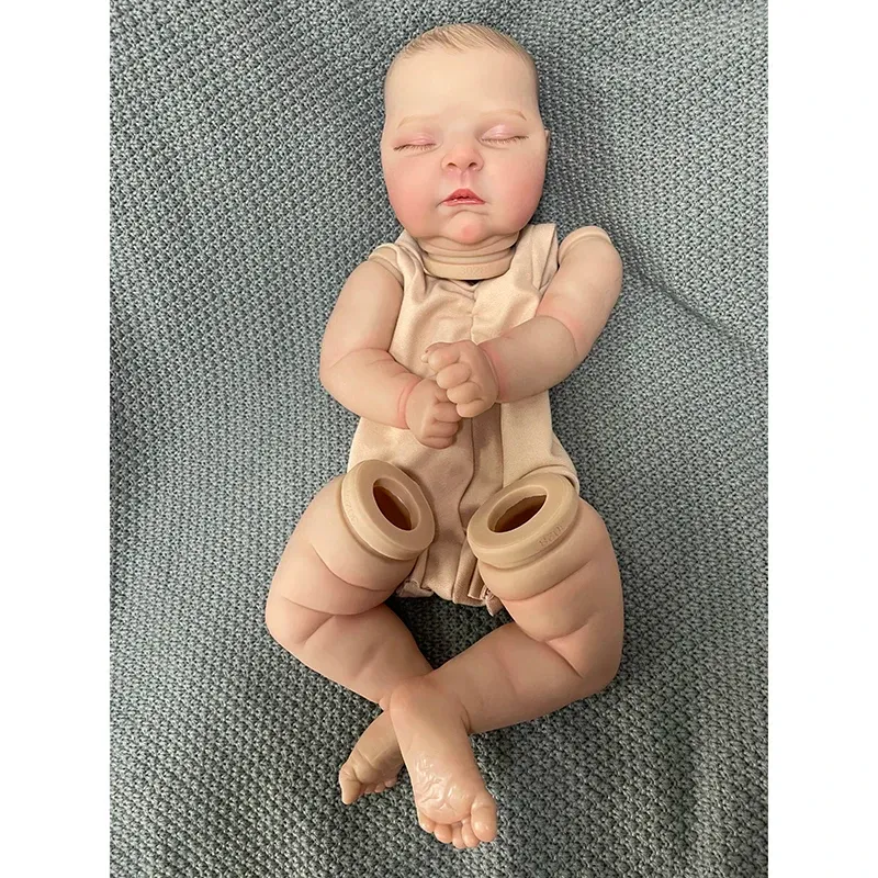 Dockor 21 tum Bebe Peaches Reborn Doll Kit Redan målade synliga vener Dolldelar med tygkropp målade hår och ögonfransar