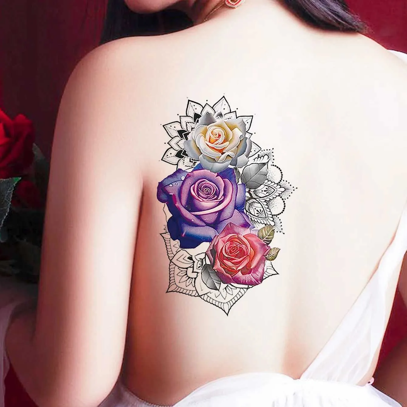 Tattoo overdracht Waterdichte tijdelijke tattoo sticker vlinder bloem herten nep tatto flash tatoo tato voor meisje vrouwen 240426