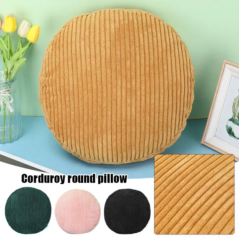 Kussen 40 cm ronde corduroy kussen zachte plush kussenvloer futon bank achter kussen yoga mat kantoor ronde kussen taille kussens