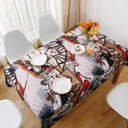 Table Cloth 2024 Vintage Bar Cafe Restaurant Art Studio Southeast Asian Ethnic Table Cloth Fabric Tea 240426