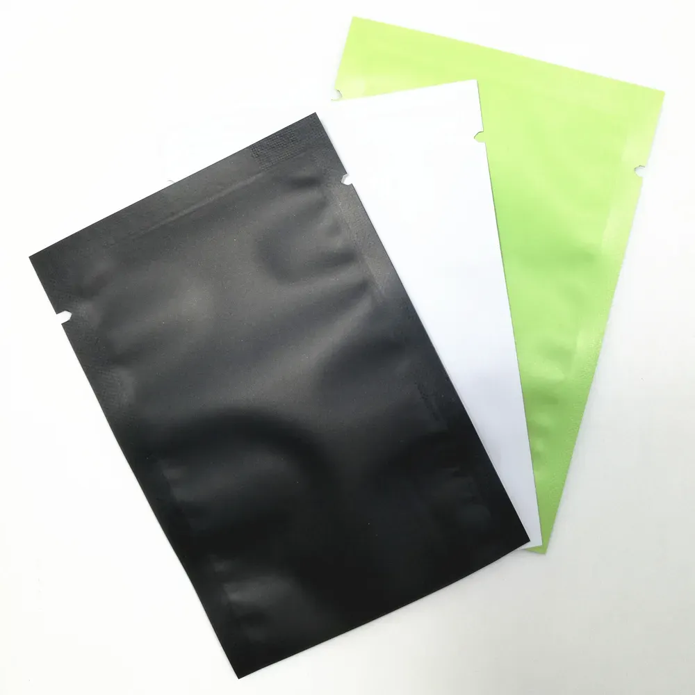 7x10 cm Matte Black Open Top Aluminum Foil Vacuum Heat Seal Packing Bags Vacuum Mylar Foil Food Valve Heat Seal Pouch for Dried Nuts