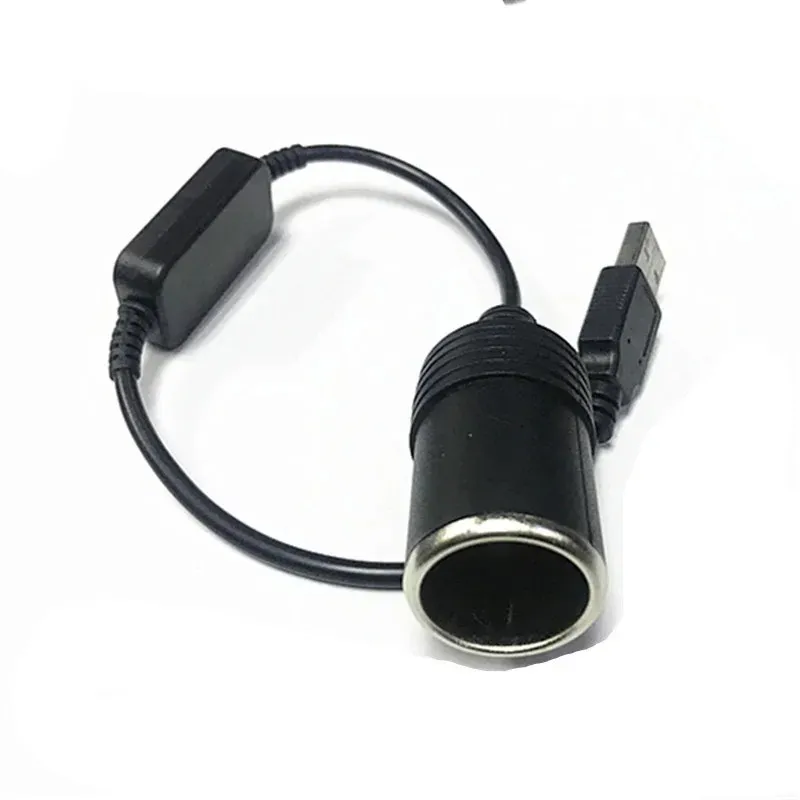 Converter Adapter Wired Controller USB Port till 12V Car Cigarettändare Socket Female Schart för Xiaomi Power Bank DVR