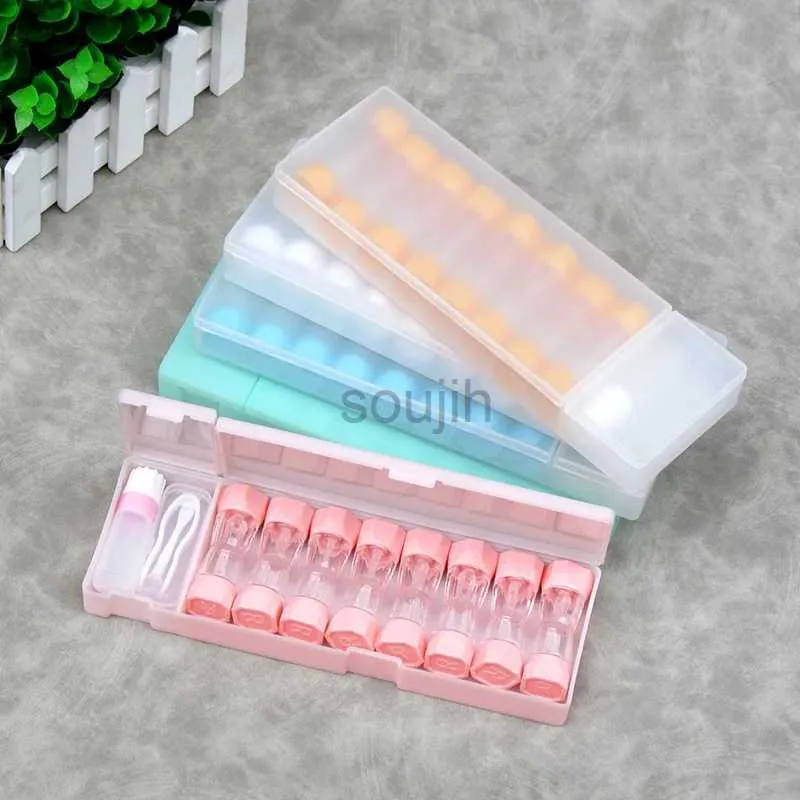 Contacts Lens Accessoires 8 Paies Contact Lens Box Boîte Voyage Portable Petit Mignon Eyewear Sac Conteneur Contact Contact Case de stockage D240426