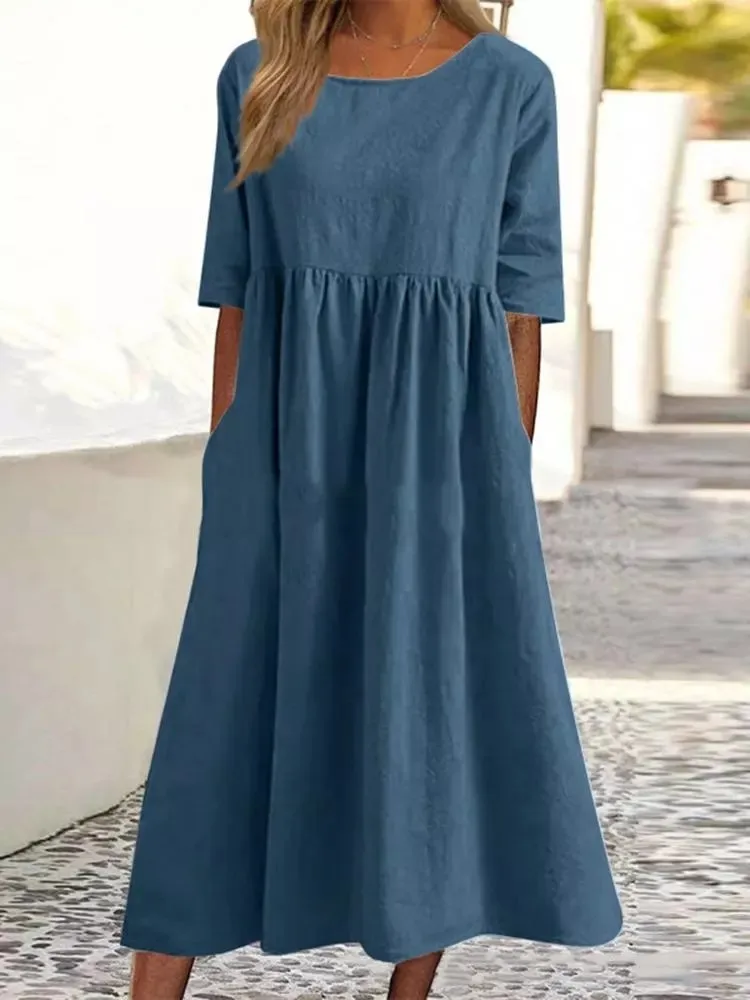 Flax Linen Dress: Long Sleeve Summer Dress For Women... From Universe_02,  $19.22 In Bulk | DHgate.Com