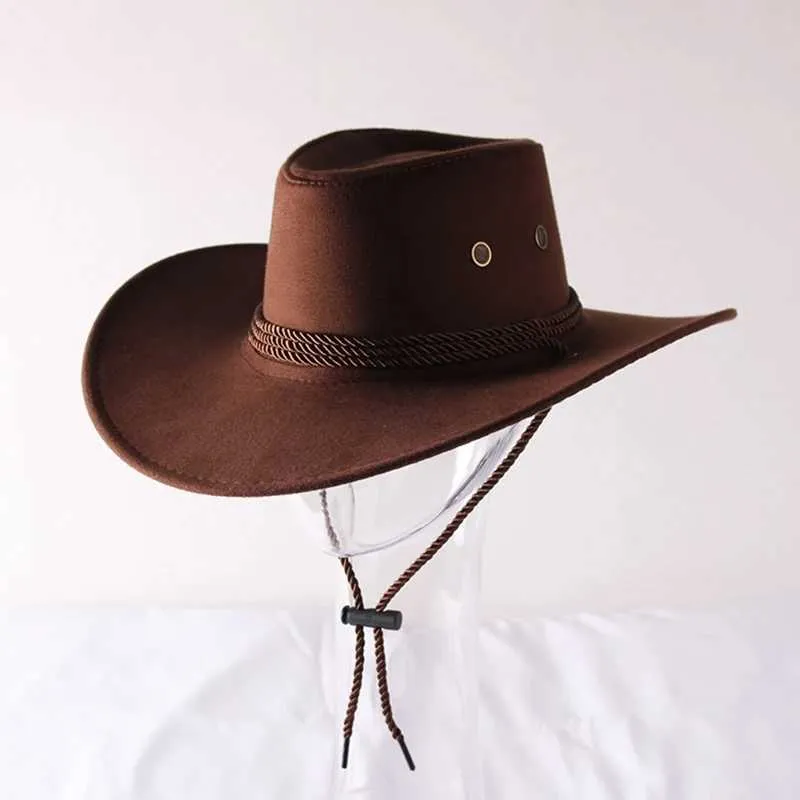 Wide Brim Hats Bucket Hats Vintage Western Cowboy Hat Solid Potted Plant Hat Wide Brim Jazz Hat Outdoor Hiking Travel Sun Protection Y240425