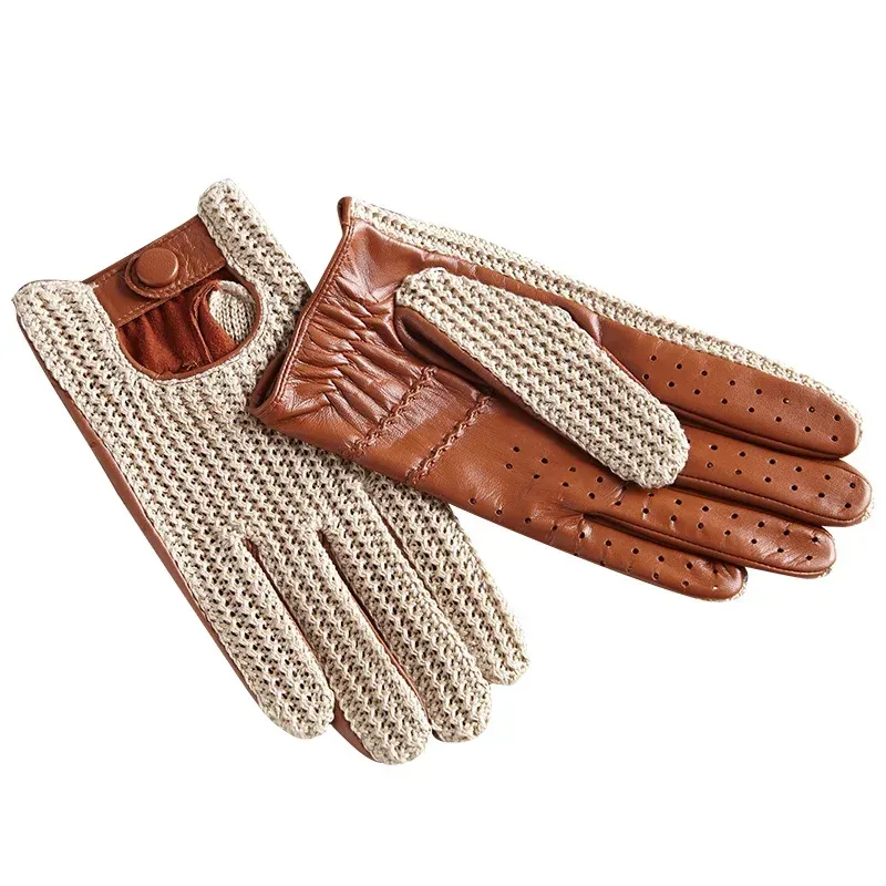 Autumn Winter Heren Wool Gebreide Goatshin Touch Screen Handschoenen handschoenen Motorcycle Locomotief Auto Rijen Echte lederen handschoenen