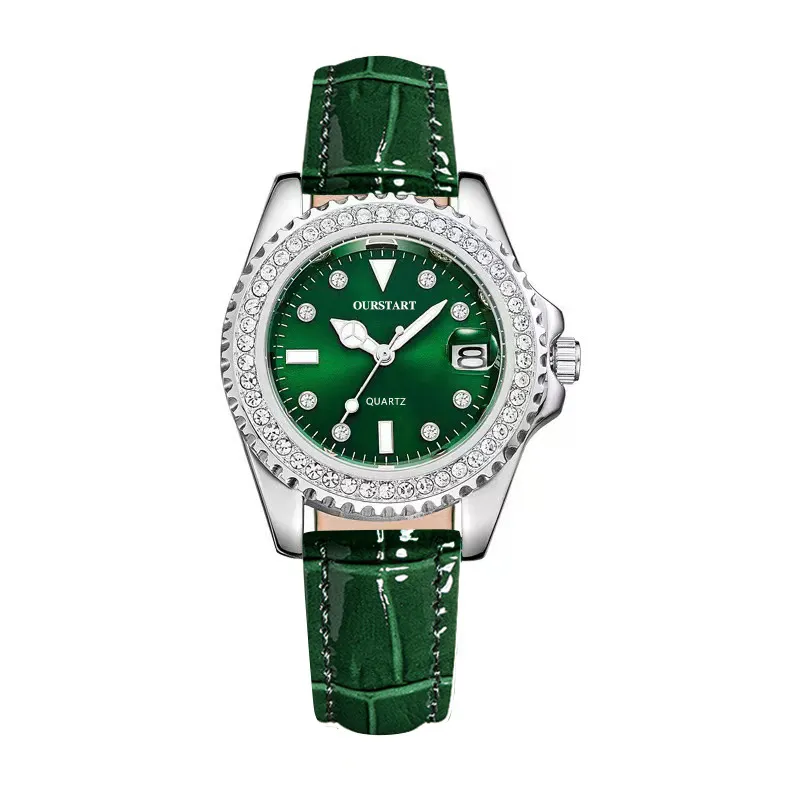 Vendite dirette in fabbrica di orologi da donna Diamante all'ingrosso intarsiato in diretta calendario in diretta calendario in quarzo