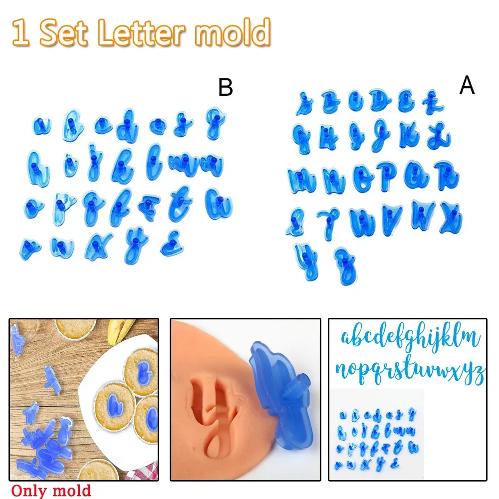 Moldes 1 Defina DIY alfabeto letra bolo de molde Bolo de biscoito fondant moldes diy acessórios de cozimento molde