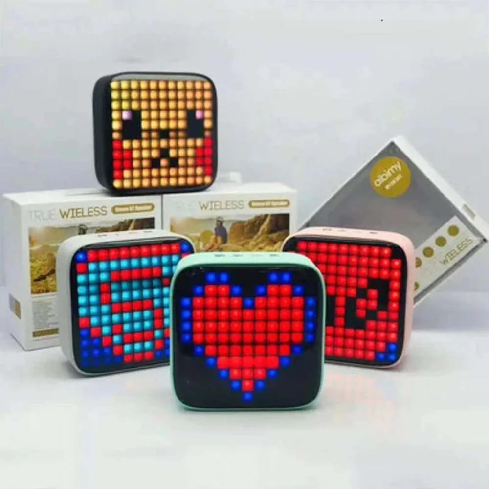 Square Led Creative Bluetooth Speaker Wireless Lovely Color Lamp New Gift Mini Pixel Sound