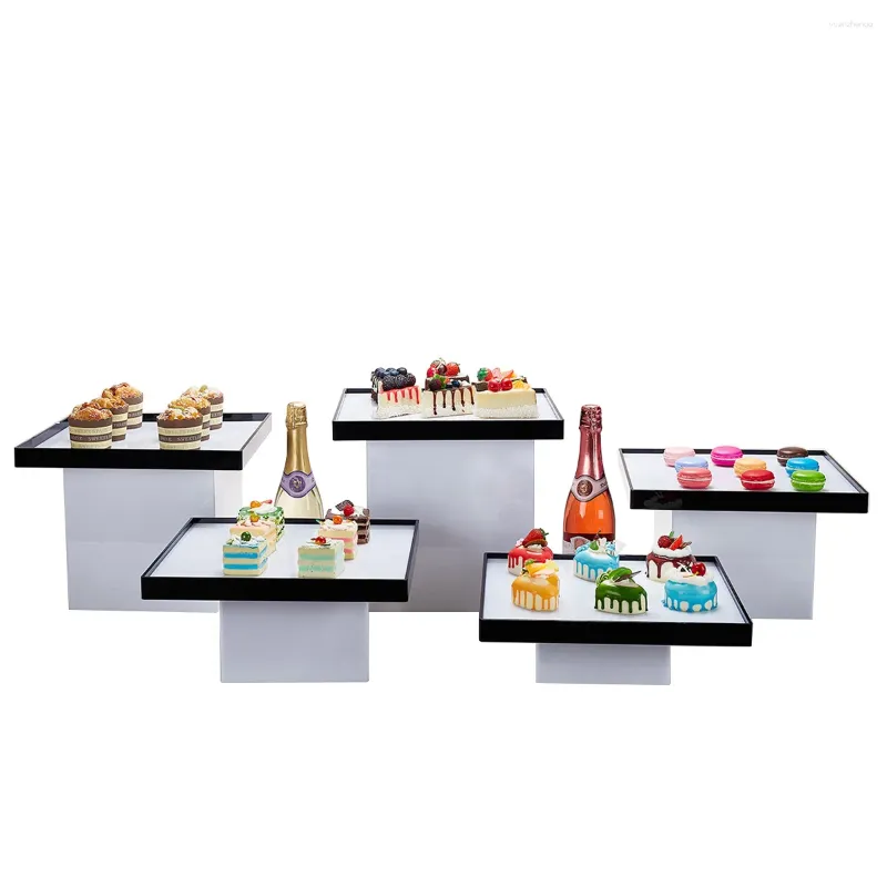 Dekorativa plattor Fashion Acrylic Dessert Table Plate Holder Bread Foods Drinks Pudding Stand för bröllop födelsedagsfest baby shower hem