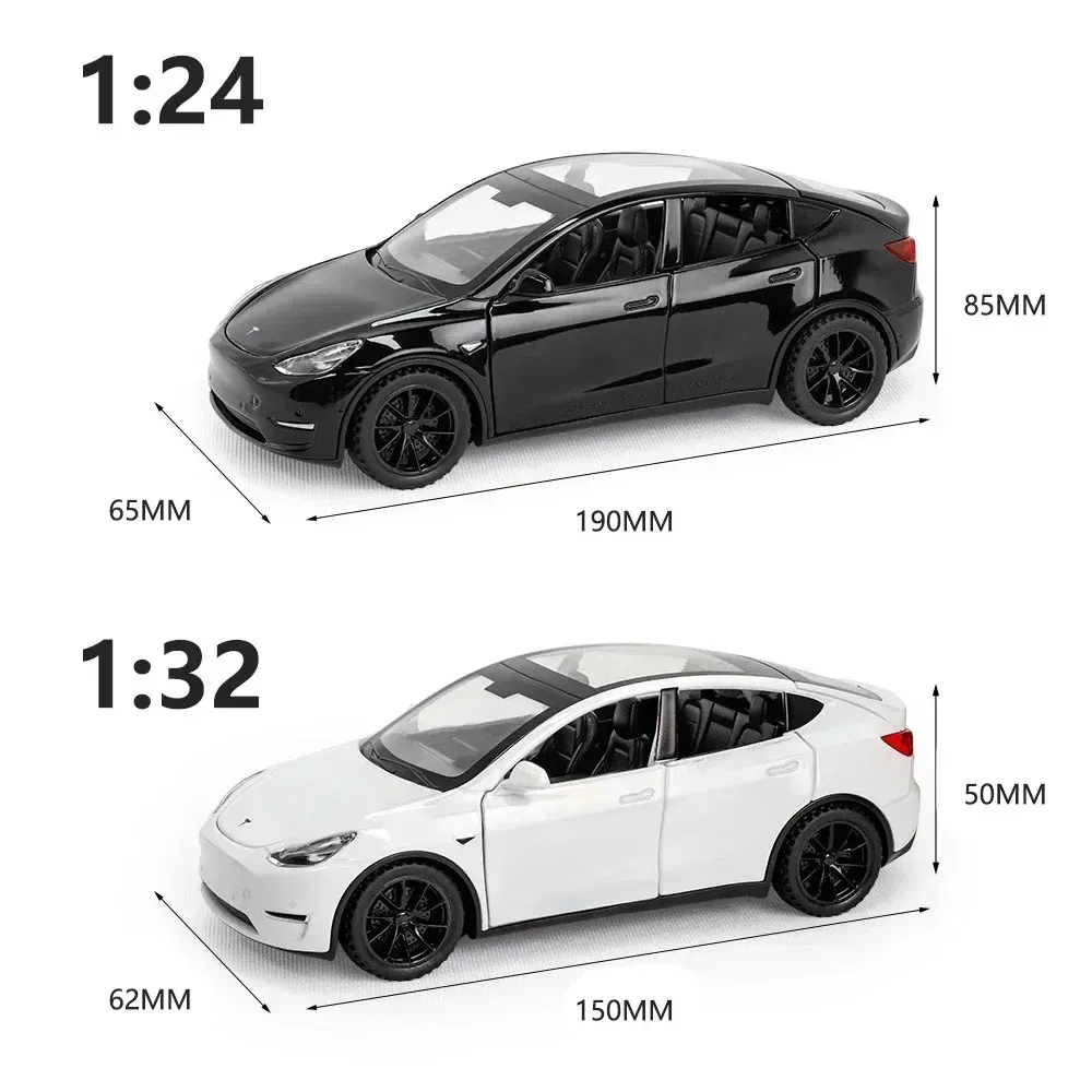 Cars 1:24 Tesla Model Y Alloy Diecast Model Car Sound and Light Car Decoration Collectibles Tesla 1:24 Model Y 1/32