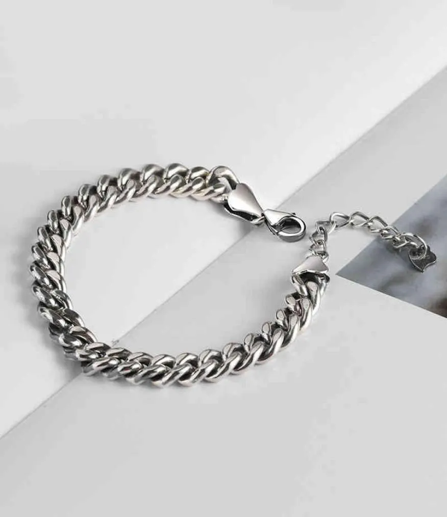 925 Bracelet en argent sterling pour les femmes Chaîne de réservoirs Cadeaux de bijoux thaïlandais réglables SB4935250864