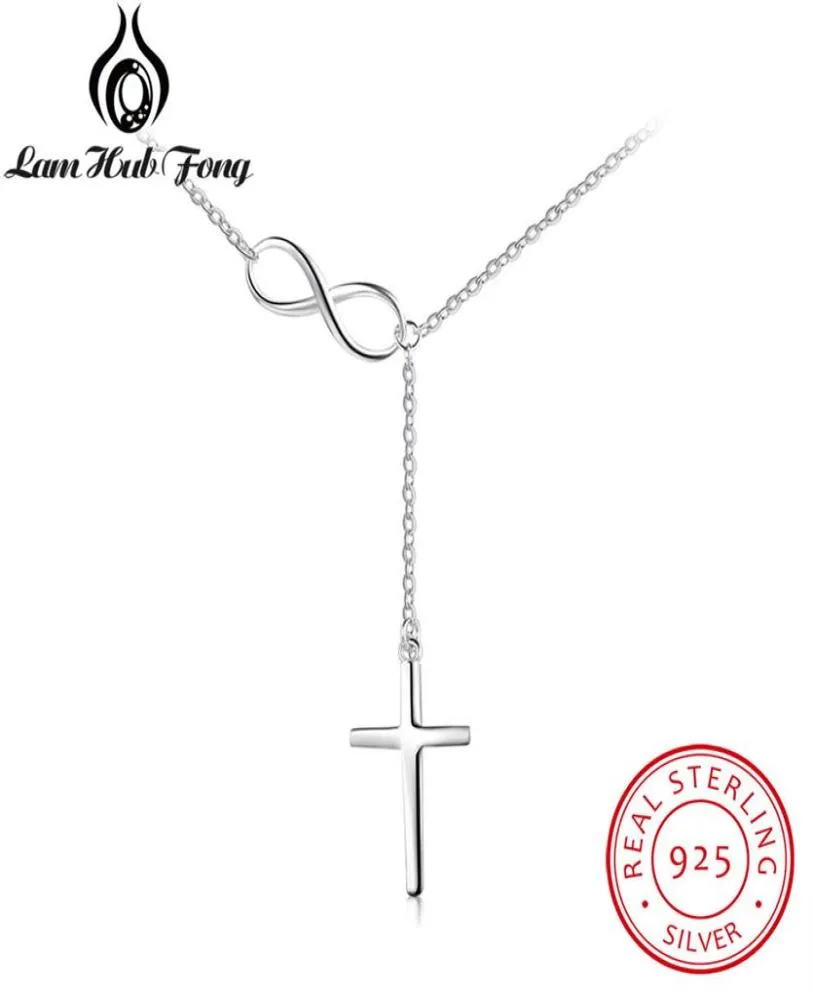 Infinity Solid 925 Srebrny Naszyjnik Srebrny Wisianek Kobiety Piękna biżuteria Prezent Świąteczny dla kobiet Lam Hub Fong253a9066245