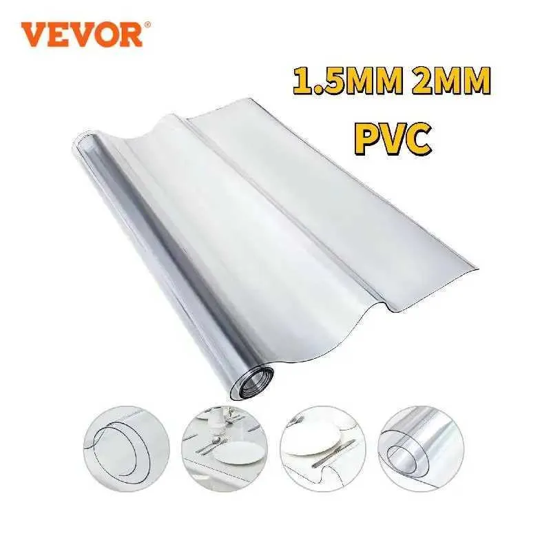 Masa Bezi Vevor PVC masa örtüsü şeffaf masa örtüsü 1.5mm 2mm su geçirmez plastik yumuşak cam koruyucu kapak Yemek tabloları için 240426