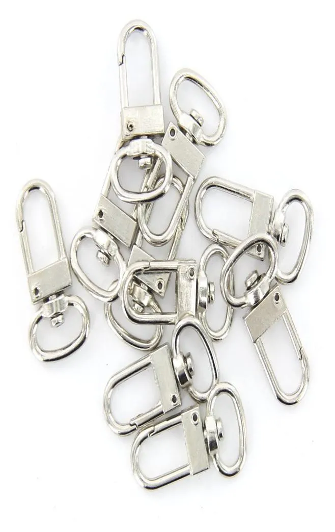 50 PCS عالي الجودة دوارة carabiner خطاف الفضة سلاسل مفتاح سيلوتيلهجر المفتاح حلقة 18 مم × 33 مم 3769759