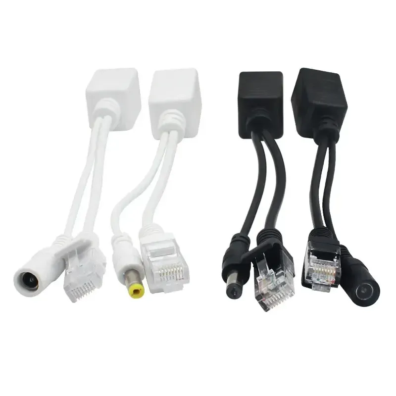 ANPWOO POE-kabel Passief vermogen over Ethernet-adapterkabel Poe Splitter RJ45 Injector Voedingsmodule 12-48V voor IP CAMEA