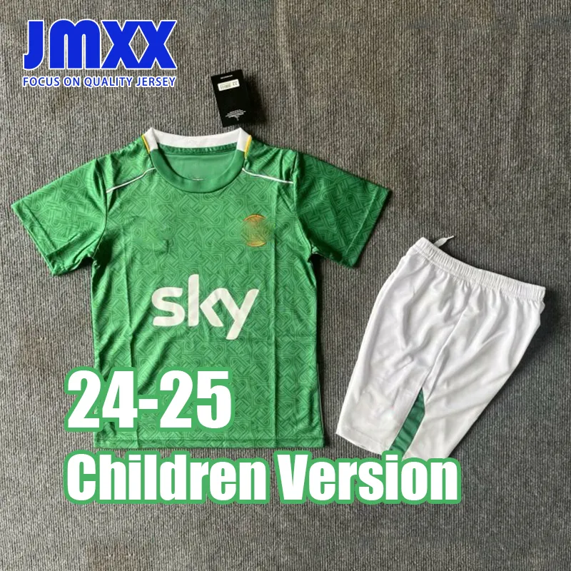 JMXX 24-25アイルランドチャイルドサッカージャージーキットホームアウェイキッドユニフォームジャージーフットボールシャツ2024 2025トップアンドショーツ子供バージョン