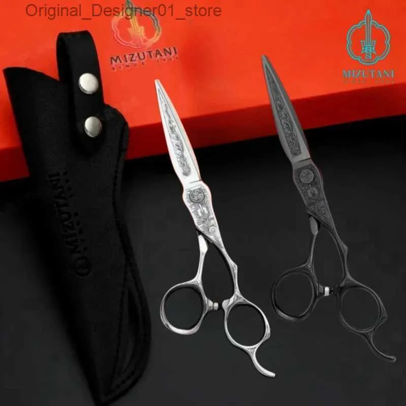 Tesoura de cabelo Mizutami Barber de 6,0 polegadas VG10 Padrão de aço barbeiro Modelo profissional Q240426