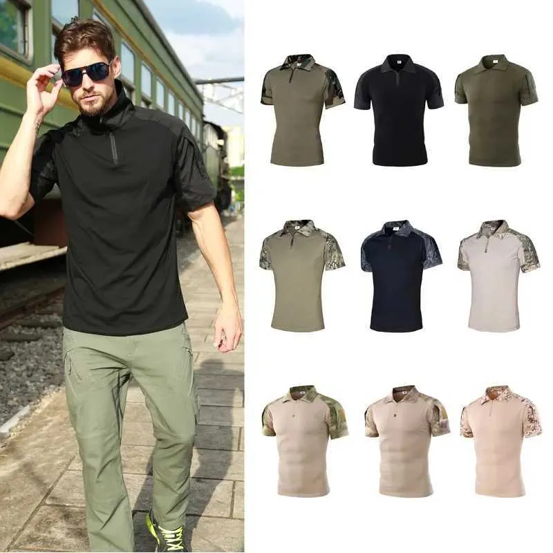 Tactische T-shirts Summer Army Freight Mens T-shirt Outdoor Militair tactisch T-shirt Korte mouwen Camo Top Mens Combat T-Shirt Mens Clothing 240426