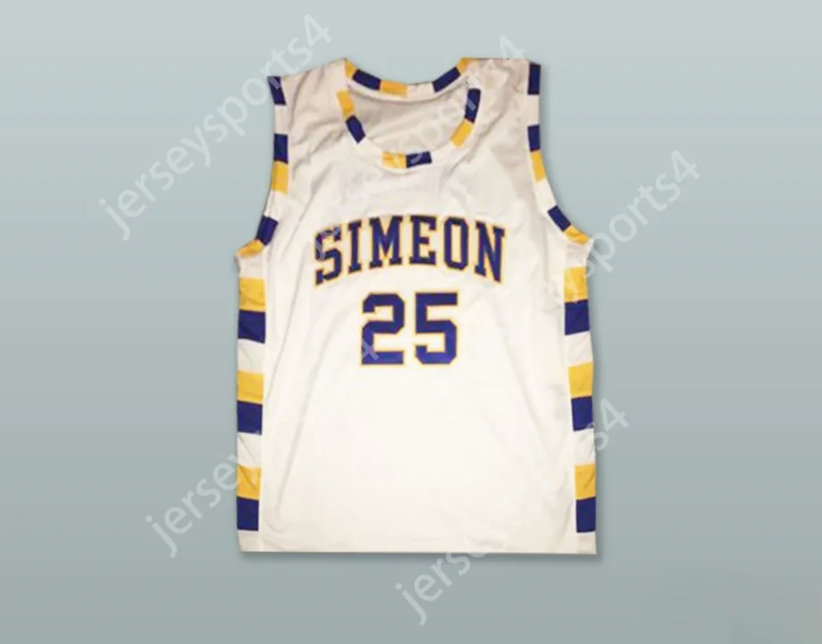 CUSTOM NAY Name Mens Youth/Kids BEN WILSON 25 SIMEON CAREER ACADEMY WOLVERINES WHITE BASKETBALL JERSEY TOP Stitched S-6XL