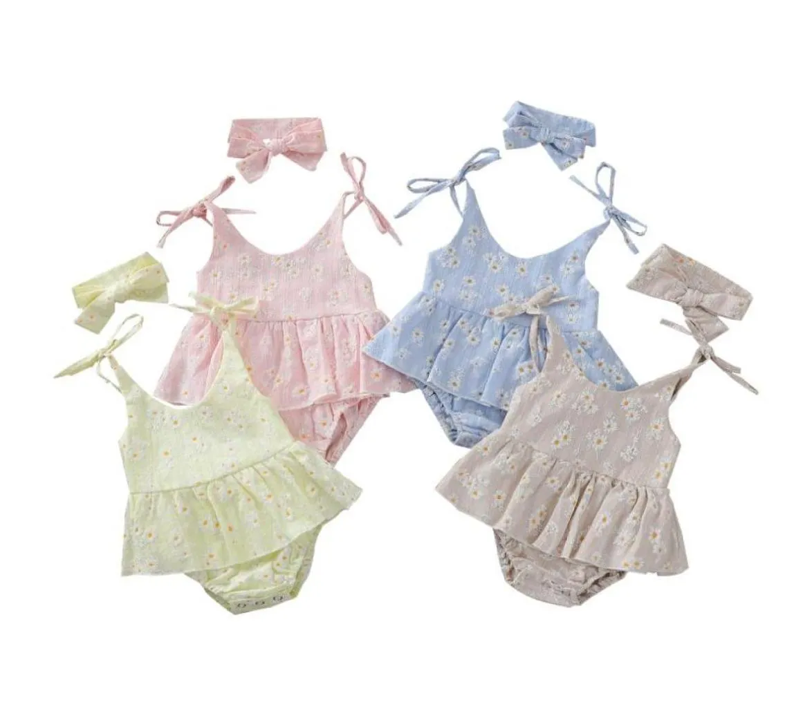 Saltuit estate bambine abbigliamento bendaggio margherite abbigliamento abbigliamento abbigliamento in cotone lino cotone outfits2651849