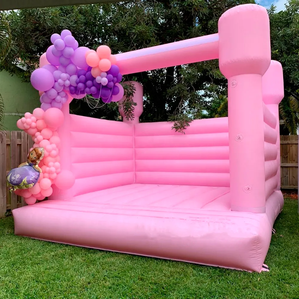 4,5 x 4,5 m (15 x 15 stóp) Pełna PVC Pastle Pink Moonwalk Bounce Hous