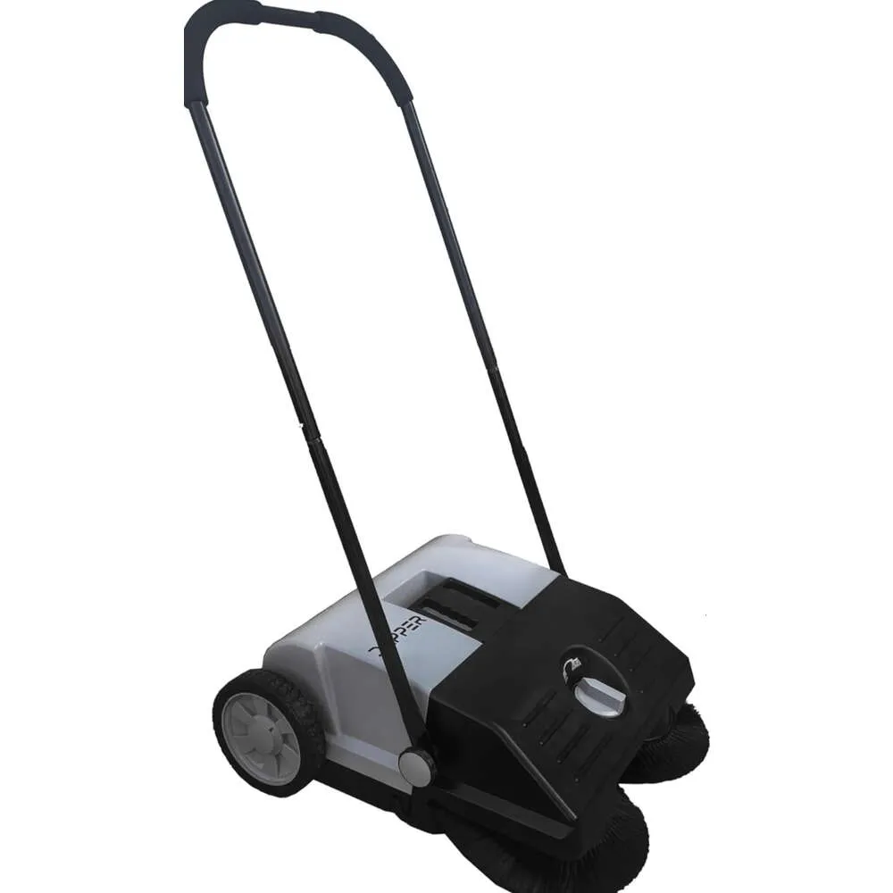 Efficient Walk-Behind Outdoor Hand Push Sweeper - 6.5 Gallon Capacity - 22" Sweeping Width - Sweeps up to 25500 ft² / Hour - Grey