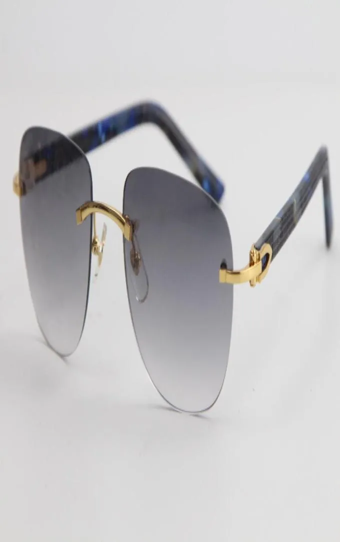 Manufacturers whole Rimless Metal Plank Sunglasses Unique Oversized Shapes Fanciful Glasses Fashion High Quality Eyewear Male 6056056