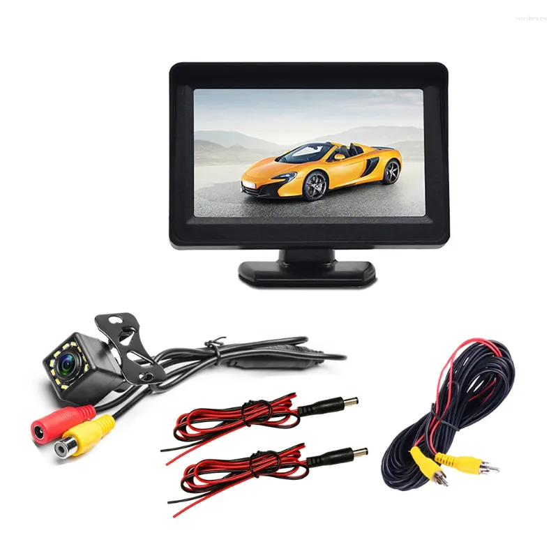4.3inch Rear-view Display Monitor Safe Parking Reversing TFT LCD Color Black Support Car Camera