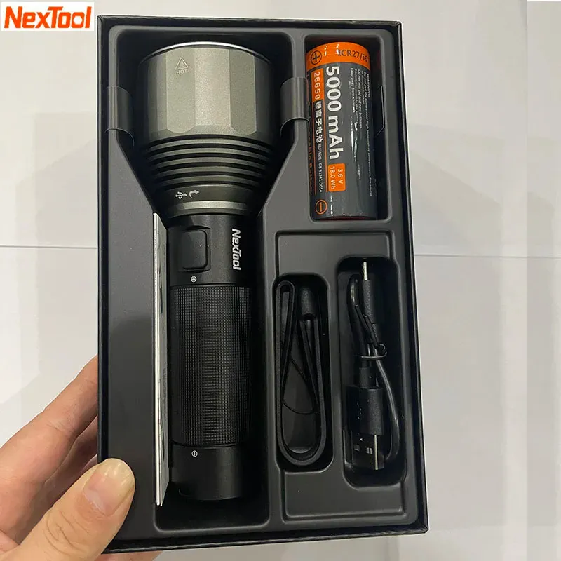 Steuerung Nextool wiederaufladbare Taschenlampe 5000mAh 2000LM 380 m 5Modes IPX7 Waterdes LED -Licht Typec Saching Torch für Camping im Freien