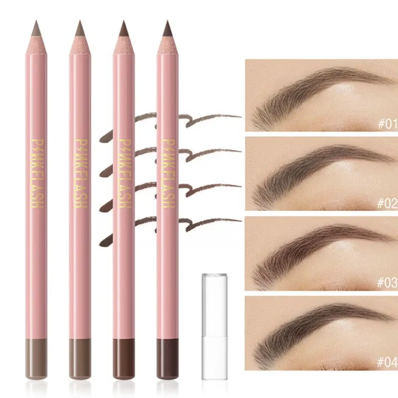 Förbättrare 4 Färg Natural Wood Eyebrow Pencil Waterproof and Sweattproof Longing Easy To Wear Black Brown Makeup Eyebrow Cosmetics