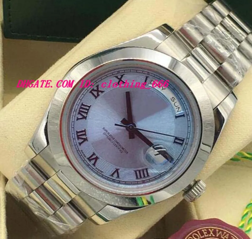 Nowy styl luksusowe zegarki II Platinum 41 mm Ice Blue Concentric Roman Dial 218206 Automatyczna moda Men039s zegarek zegarek2657558