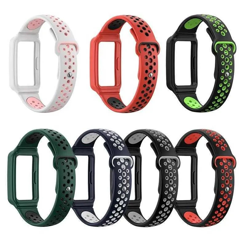 Titta på Band Huawei Band 8 7 Sport Silicone Watch Strap Replacement Armband Correa Armband Huawei Band 8 6 Breattable Watch Strap 240424