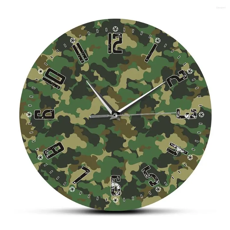 Zegary ścienne kamuflaż nowoczesny design cichy akrylowy druk salon dekoracja domu armia solider kwarc relojd pared wojskowy saat