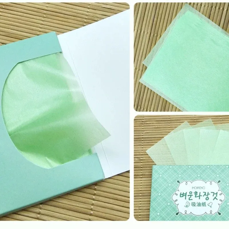 100heets / Pack Green Tea Facial Huile Feuilles de transfert de papier Nettoyage Nettoyant Contrôle de maquillage de beauté Absorbant Papier Absorbant