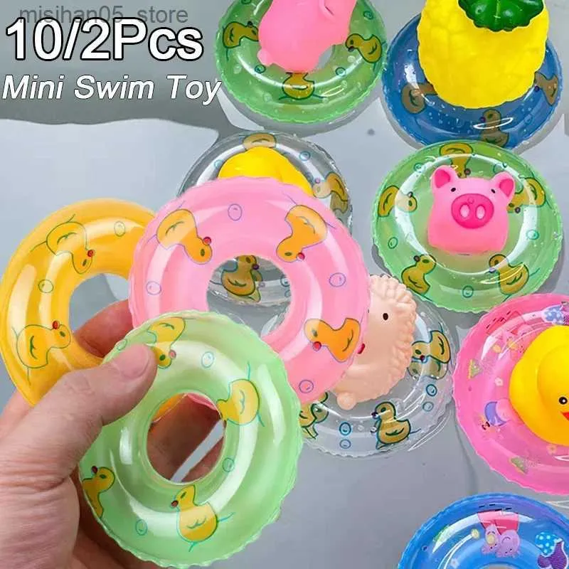 Sand Play Water Fun Summer Mini Swimming Ring Toy Baby Childrens Doll Pool Floating Rubber Badrum Uppblåsbara Q240426