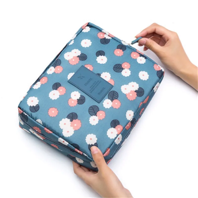 Koreansk tryckt kosmetisk väska Lotionrummet toalettartikar påse Portable Handväska avtagbar stor kapacitet förvaringsväska