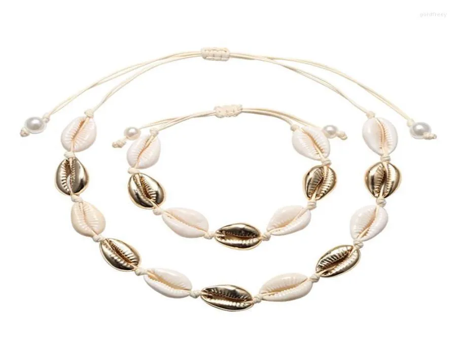 Chokers Bohemia Vintage Cowrie Conch Shell Pendant Necklace Bracelet Handmade Natural Seashell Ocean Sea Beach Jewelry Women Acces8723441