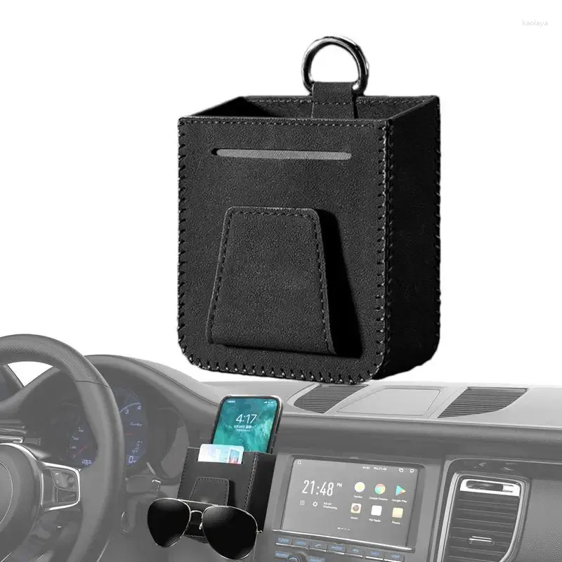 Car Organizer Storage Bag Air Conditioner Vent Hanging Mobile Phone Box Glasses Holder Auto Accessories