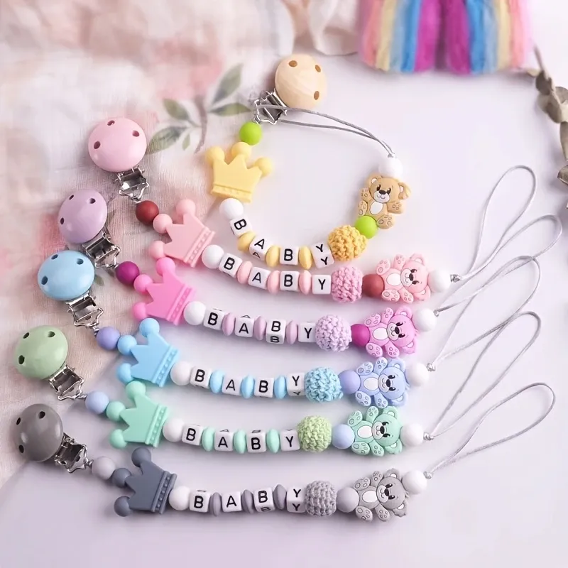 Accessories Koala Pacifier Chain Holder for Baby Kids Pacifier Clips Teething Silicone Pacifier Clips Infant Teether