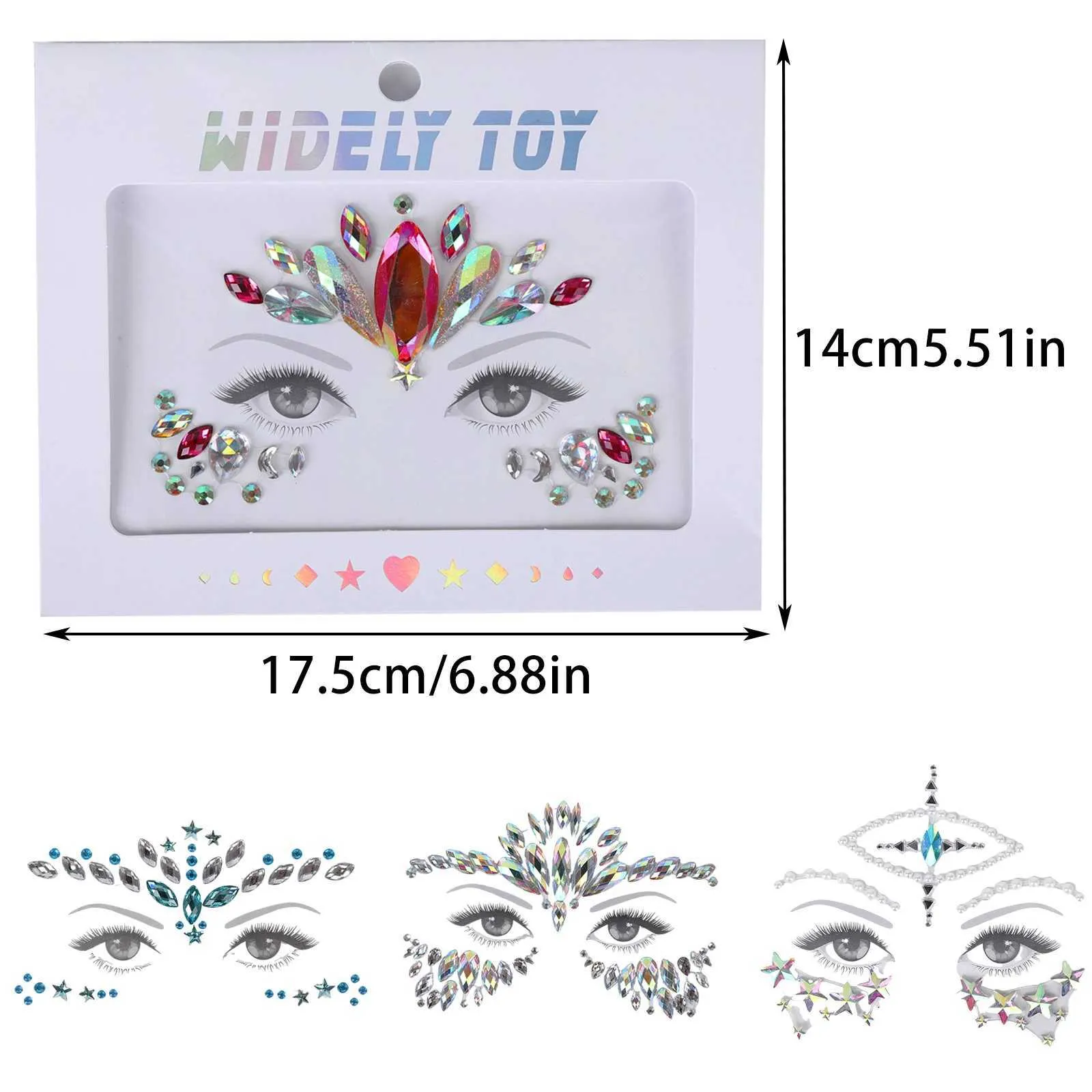 Tattoo Transfer Multicolor Face Gems Glitter Face Glitter Festival Face Stickers Set Face Jewels Women Crystal Face Glitter Rhinestone Fac 240426