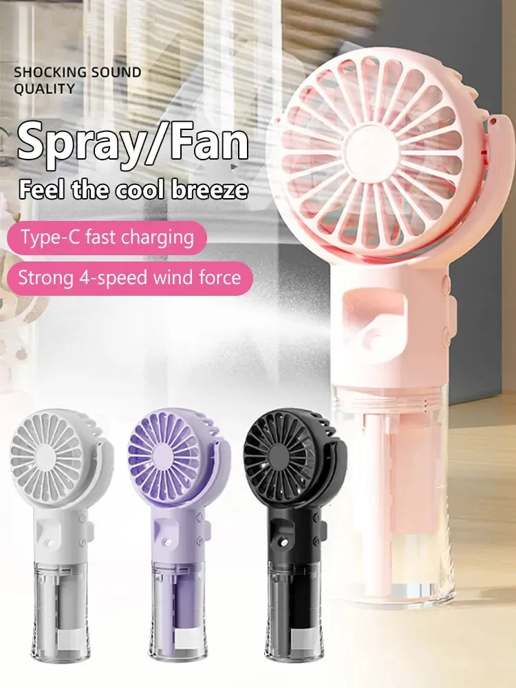 1 pc Portable Handheld Spray Fanwater Mist Fanstudent Dormitory Mini Fansummer Supplies Cooling Toolsoutdoor Small Fan 240422