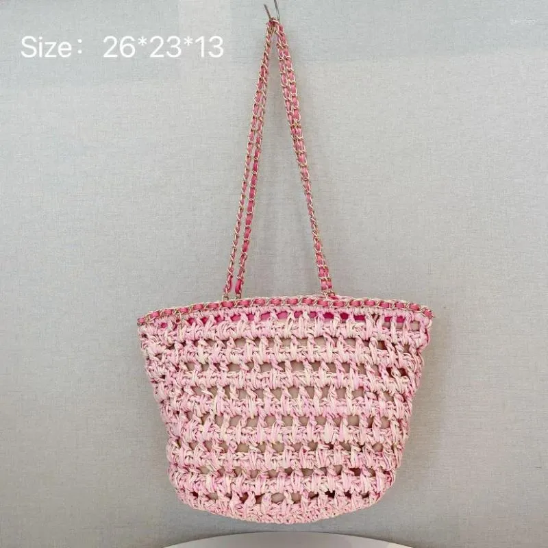 Evening Bags 2024 Summer Big Straw For Women Beach Woven Handbags Travel Shopper Casual Resort Style Shoulder Side