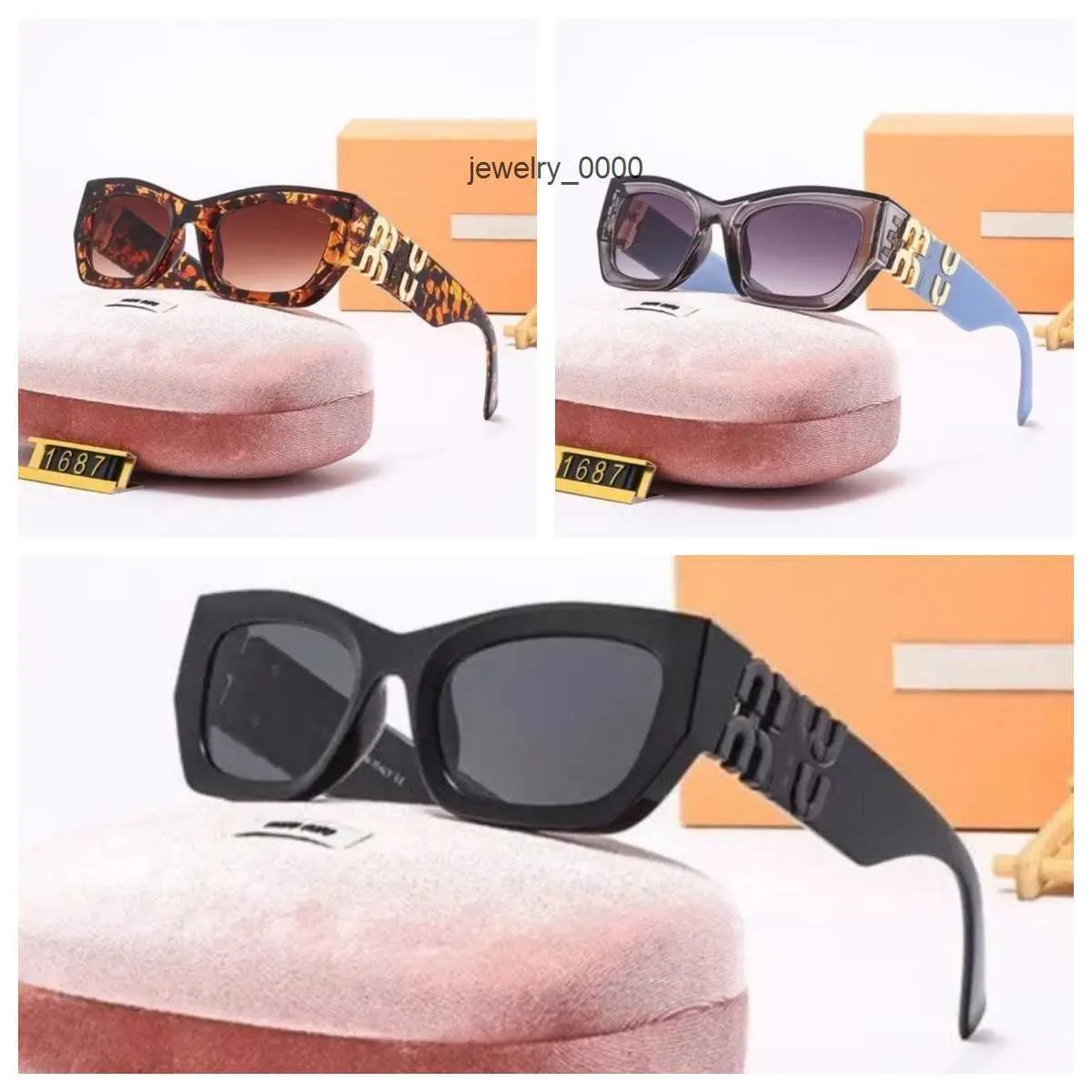 miui Fashion sunglasses designer oval frame luxury womens anti-radiation UV400 personality mens retro glasses plate high grade value BHMV