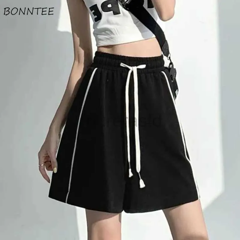 Women's Shorts Side Stripe Shorts Women Harajuku S-5XL Sporty Unisex New Summer Streetwear Prevalent Casual Students All-match Loose Ulzzang d240426