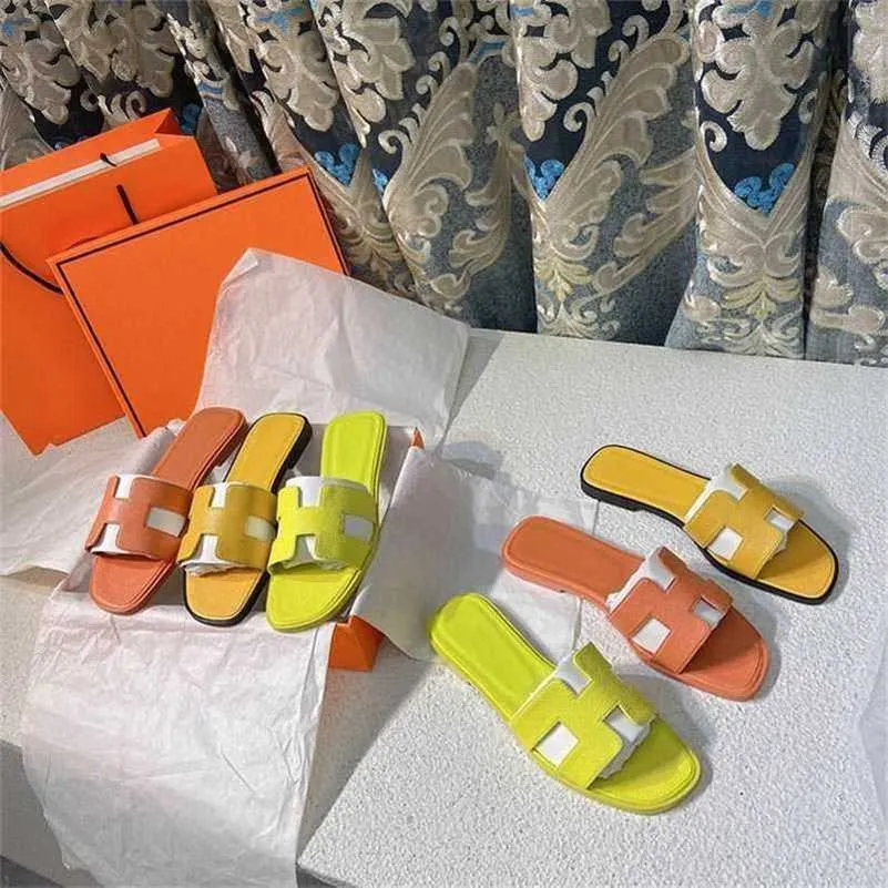 Designer Summer Orans Sandals Slide's Flat Flip Crocodile Beach Genuine Leather Brand Brand For Trawl