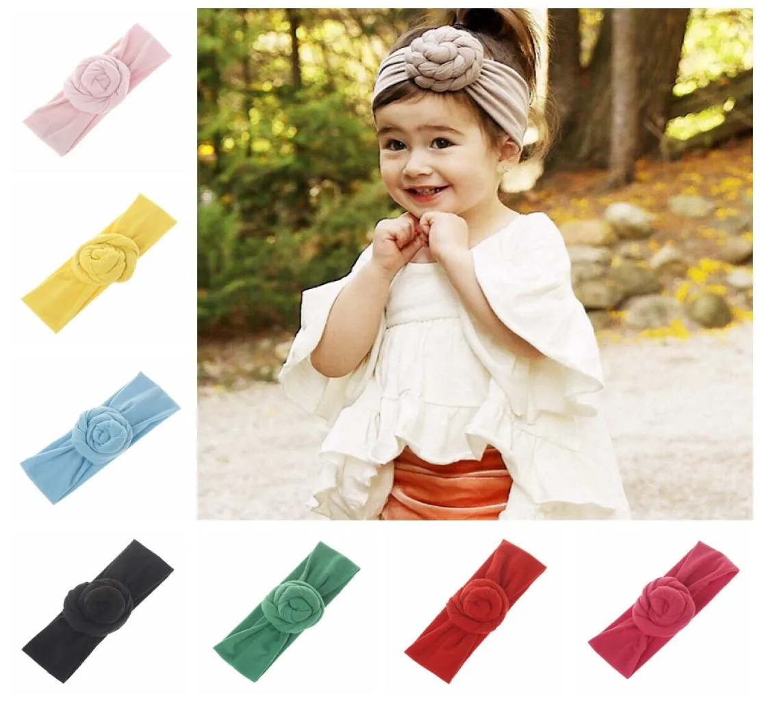 Baby Infant Top Nó Banda da cabeça Meninas Solid Turban HairBand Elastic Baby Baby Cute Headwrap Acessórios para Cabelos Crianças9790410