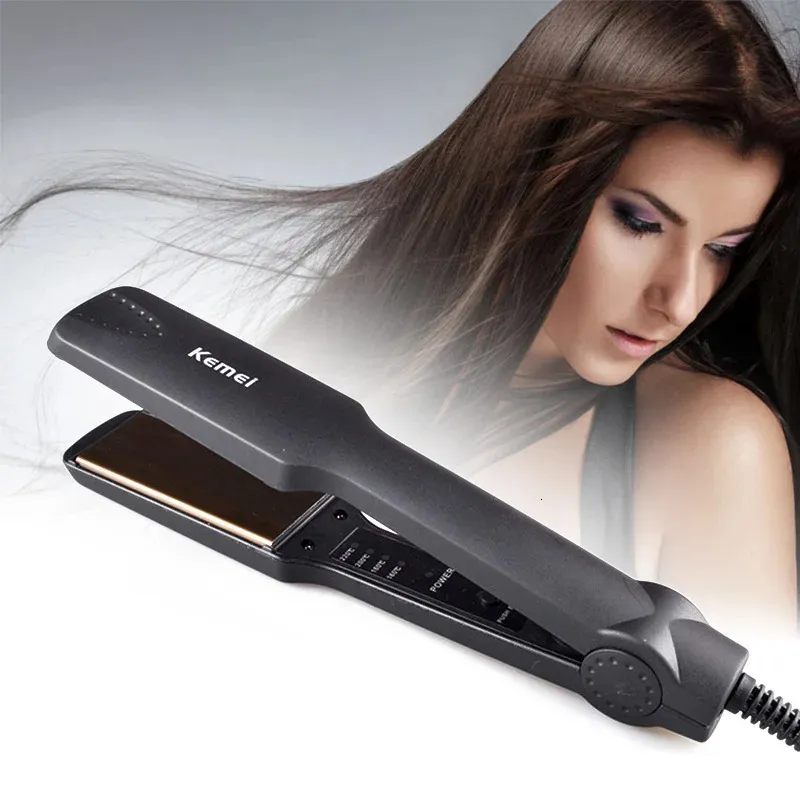 KM329 Professional Hair Straightener Flat Iron Styling Tools Temperature Control Fashion Style For Shop Home 240418