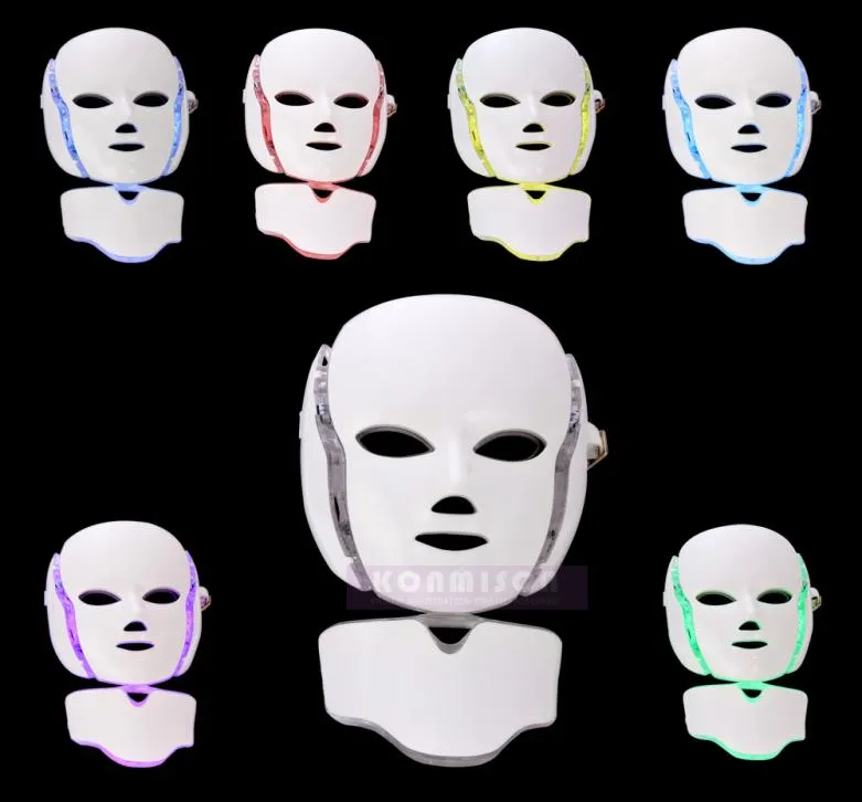 2017 Corea LED Light Therapy Mask Mask Skin Ringiovanimento Maschera per il viso di bellezza 7 colori Maschera facciale LED8960615